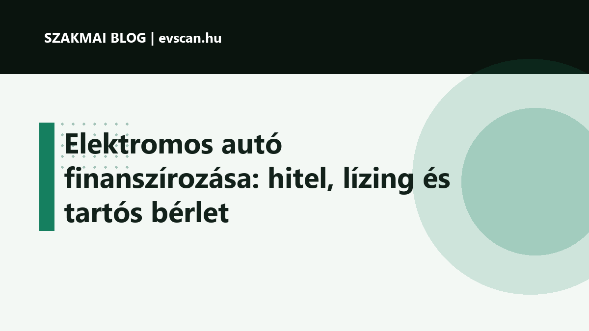 Elektromos autó finanszírozása: hitel, lízing és tartós bérlet
