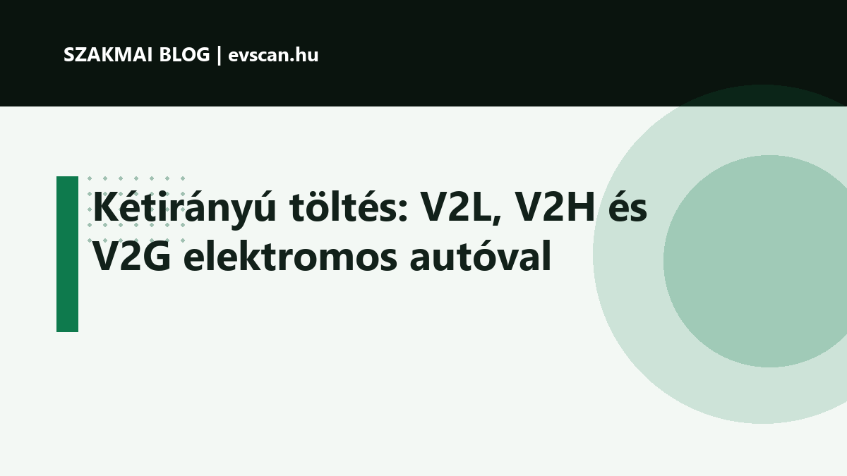 Kétirányú töltés: V2L, V2H és V2G elektromos autóval