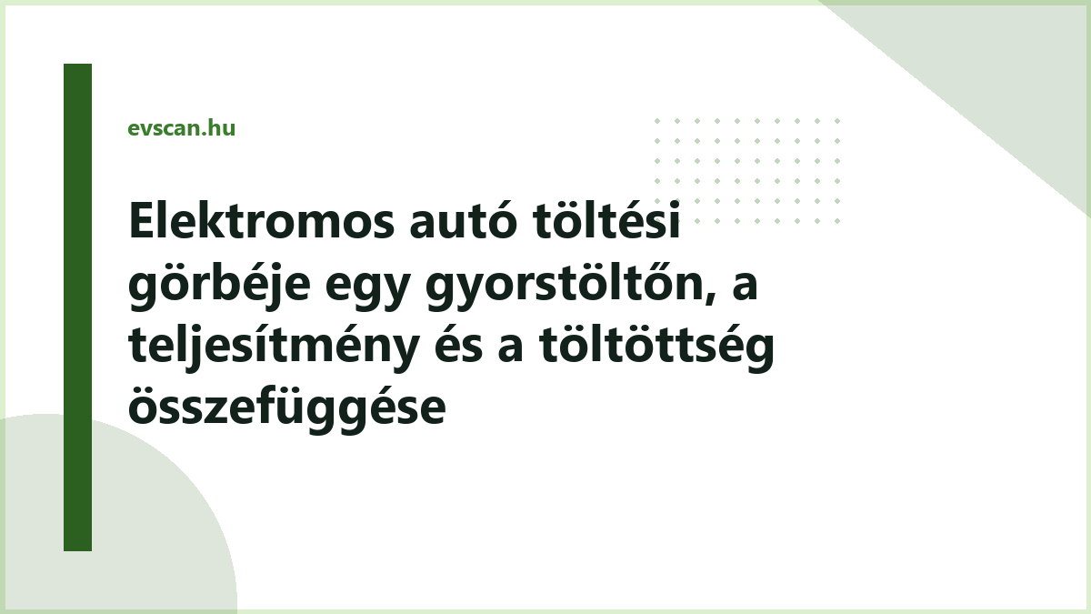 Elektromos autó töltési görbéje egy gyorstöltőn, a teljesítmény és a töltöttség összefüggése