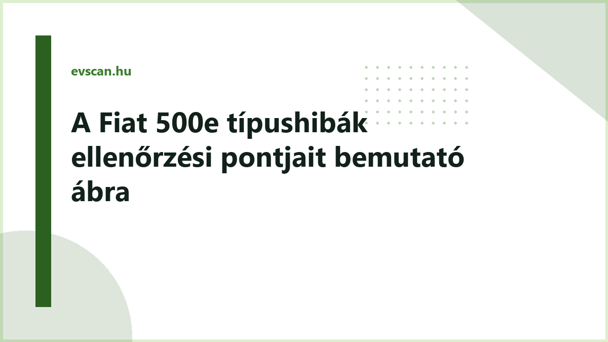 A Fiat 500e típushibák ellenőrzési pontjait bemutató ábra