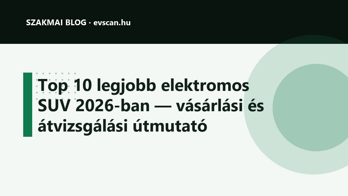 Top 10 legjobb elektromos SUV 2026-ban — vásárlási és átvizsgálási útmutató